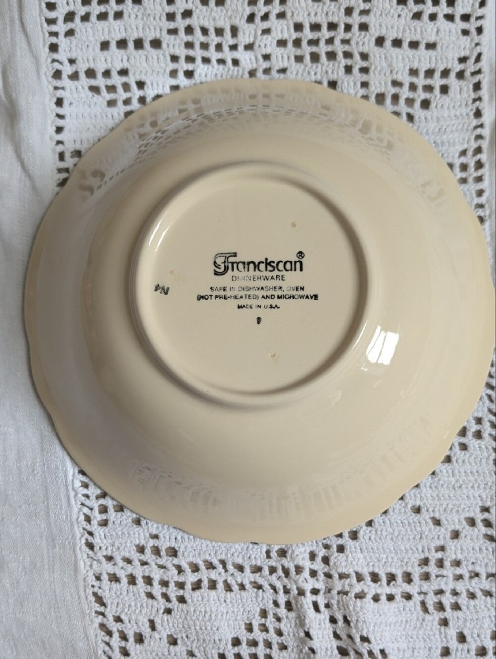 Franciscan Earthenware Desert Rose Serving Bowl - Picture 3 of 6